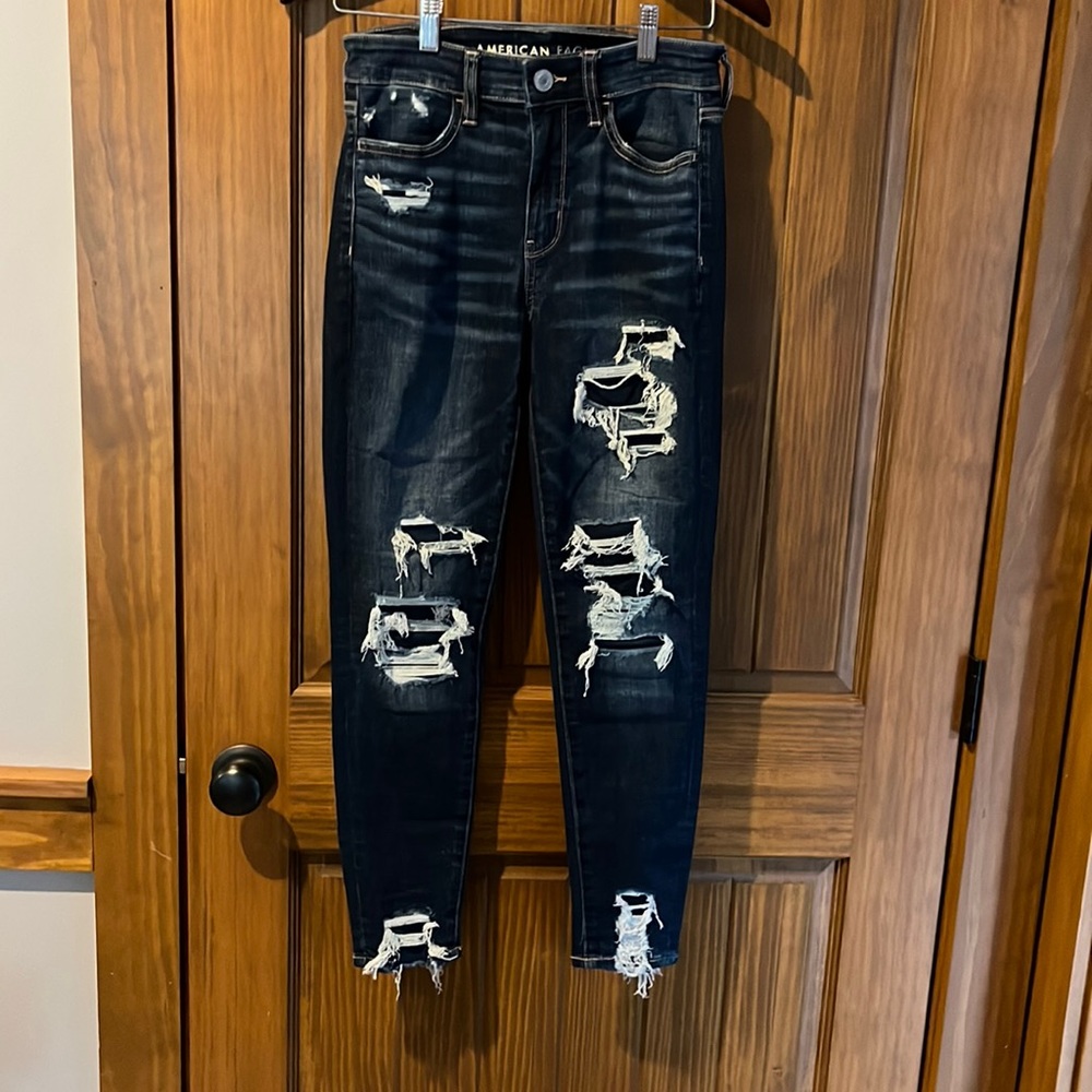 Ripped patched American Eagle jeans